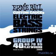 P02808 FlatWound Group IV Комплект струн для бас-гитары, 40-95, сталь, Ernie Ball